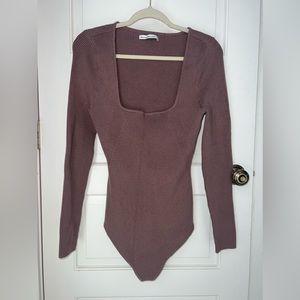 Brown knit bodysuit
